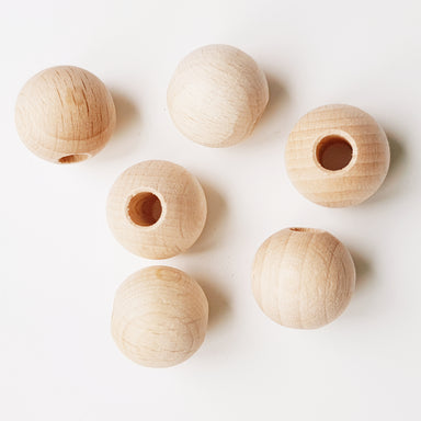 Natural Eco Wooden Beads - 15mm - Eco Bebe NZ