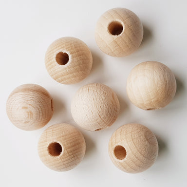 Natural Eco Wooden Beads - 18mm - Eco Bebe NZ