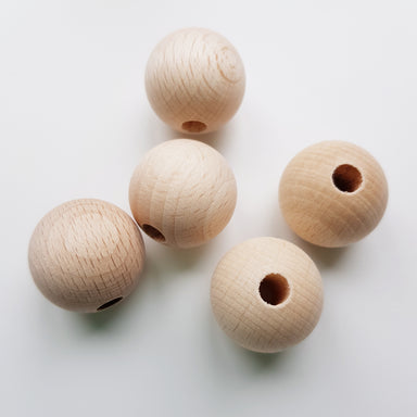 Natural Eco Wooden Beads - 20mm - Eco Bebe NZ