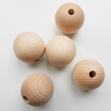 Natural Eco Wooden Beads - 24.5mm - Eco Bebe NZ