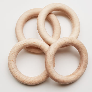 Natural Eco Beech Wood Rings - 48mm - Eco Bebe NZ