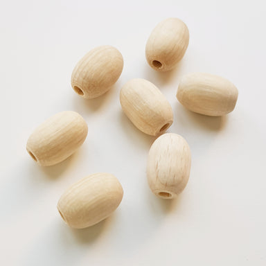 Natural Eco Wooden Olive Beads - 11mm (8mm thickness) - Eco Bebe NZ