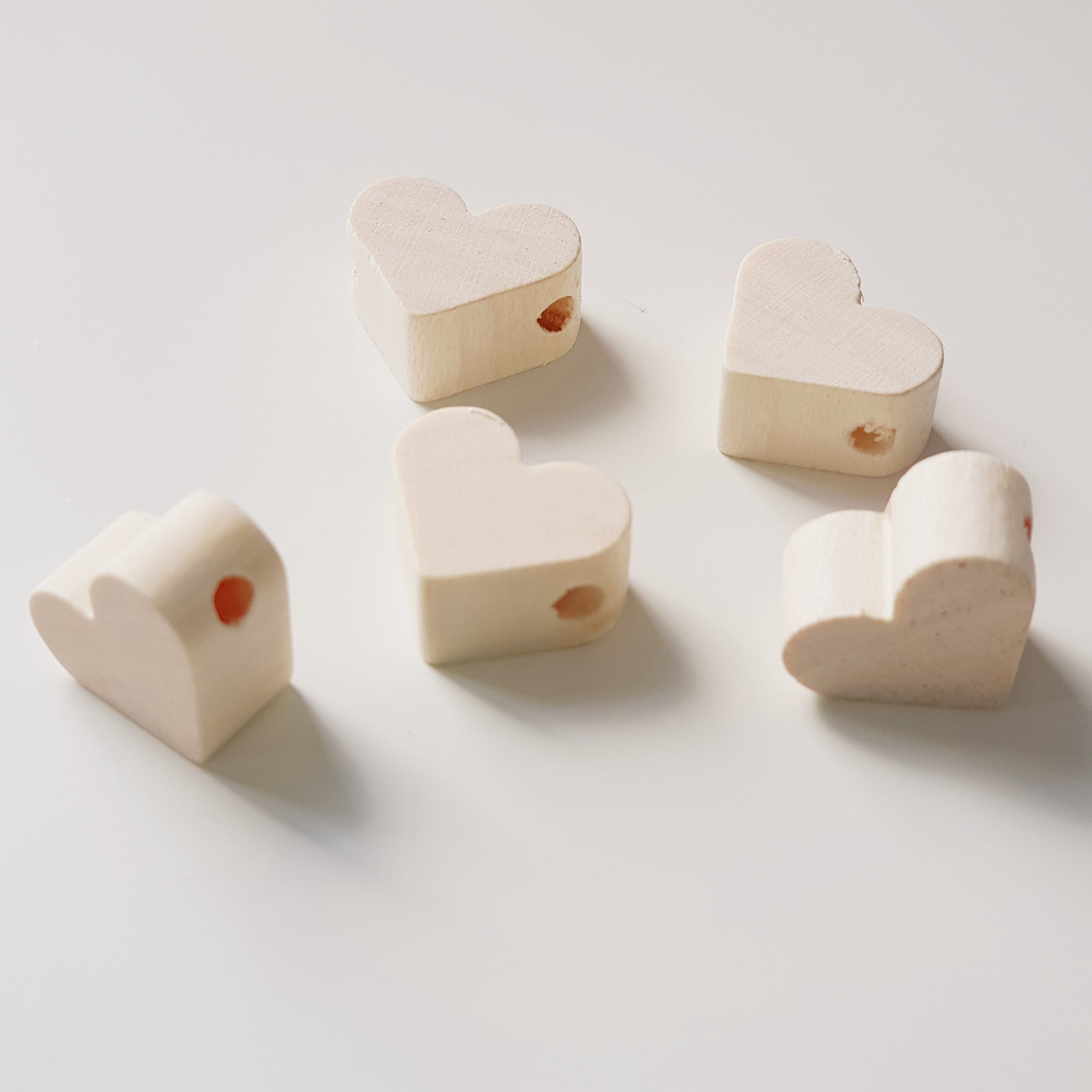 Natural Eco Wooden Heart Beads - Eco Bebe NZ