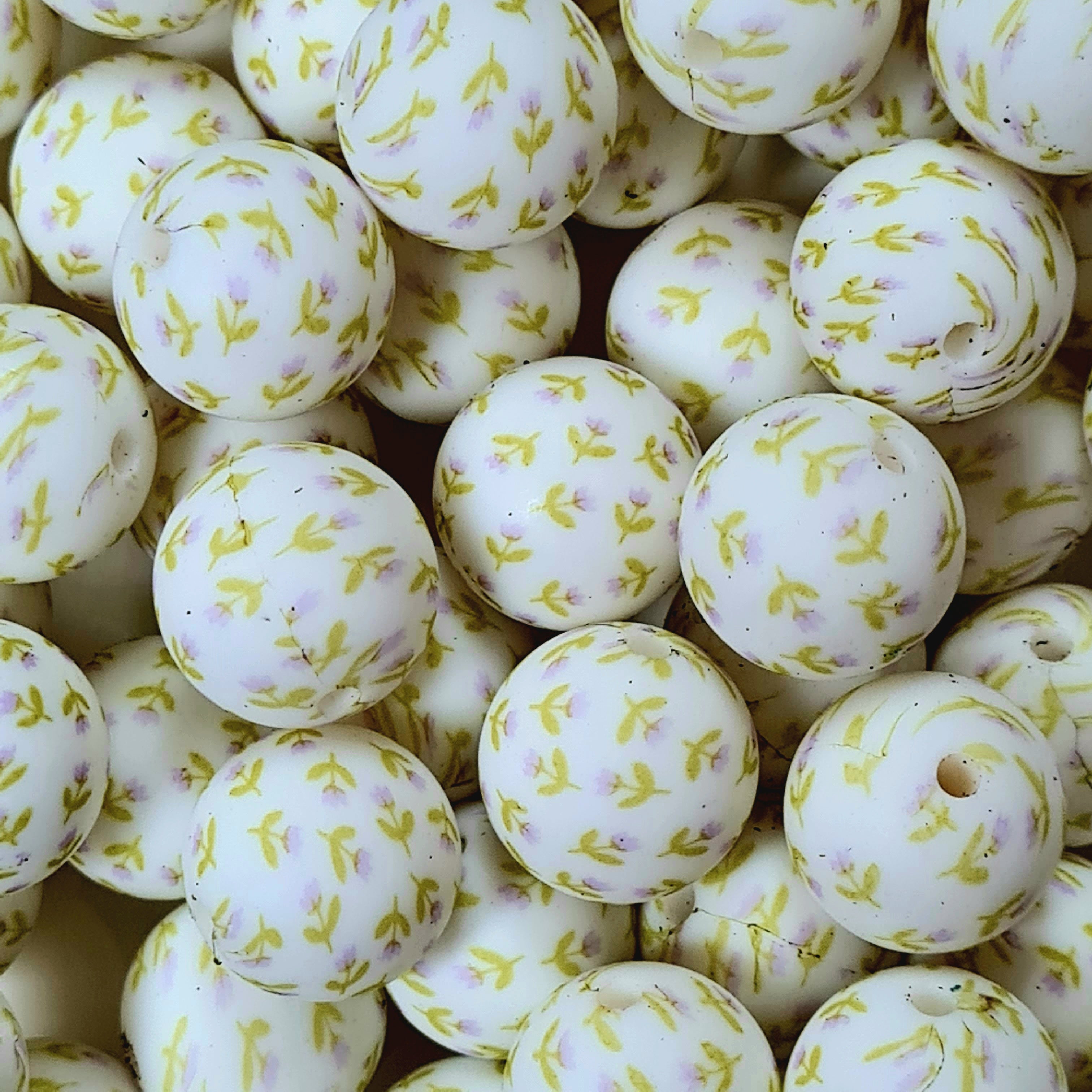 Printed 15mm round beads