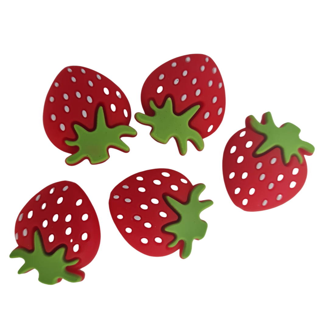 Strawberry silicone beads